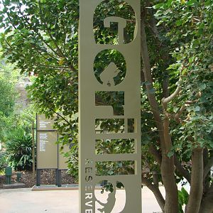 Campo Gorilla Reserve entrance sign at the Los Angeles Zoo
