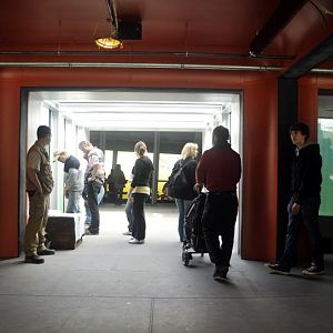 Penguin underwatertunnel at Hannovers Yukon Bay.