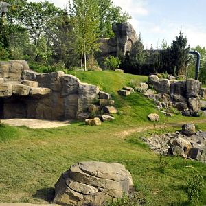 Big polarbear enclosure at Hannovers Yukon Bay.