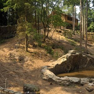 Brown bear exhibit at Wildpark Schwarze Berge
