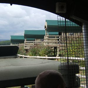 View of African Experience Lodges from truck