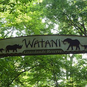 Watani Grasslands Reserve - Entrance Sign