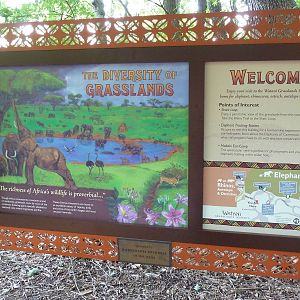 Watani Grasslands Reserve - Welcome Sign