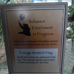 Enrichment Signs on all the Primate Exhibits