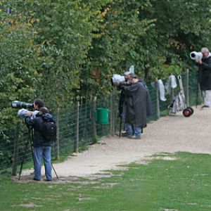 photographers in the rain