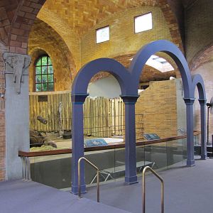 Bronx Zoo 2010 - Rhinoceros indoor stall in Zoo Center on historic Astor Co