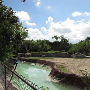 Gladys Porter Zoo 2010 - View towards the African Lion exhibit across the S