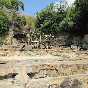 San Antonio Zoo 2010 - Right side of the American Black Bear rocky grotto