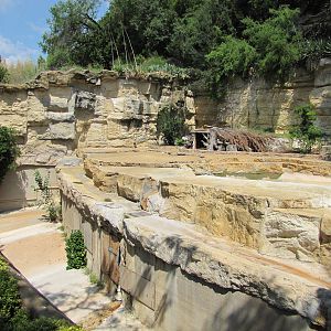San Antonio Zoo 2010 - Left side of the Grizzly Bear rocky grotto