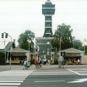 Copenhagen Zoo 1995 - The old main entrance and the historic zoo tower