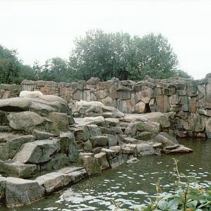 Berlin Zoo 1995 - The larger Polar Bear exhibit from the right