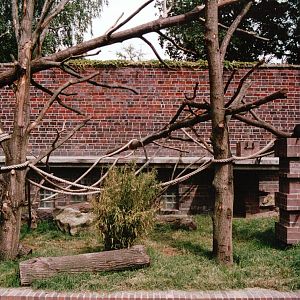 Leipzig Zoo 2002 - Right side of the Lion-tailed Macaque exhibit