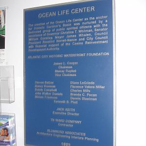 Dedication Sign - original name, Ocean Life Center