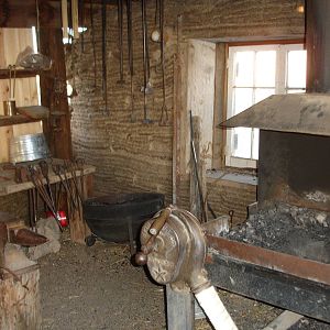 Inside sod house