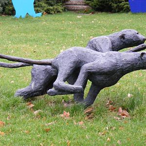 Cheetah statues at London Zoo, 15 January 2011