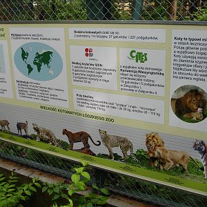 Example of information signage at Lodz Zoo (Zoo Lodz cats)