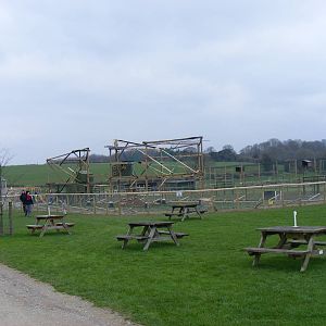 Coati enclosure at Noah's Ark Zoo Farm, 5 March 2011