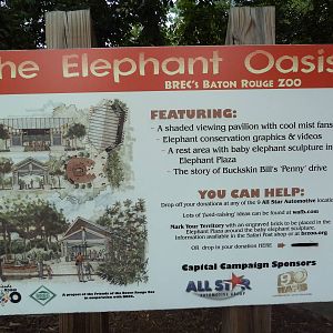Baton Rouge Zoo - Asian Elephant Exhibit Sign