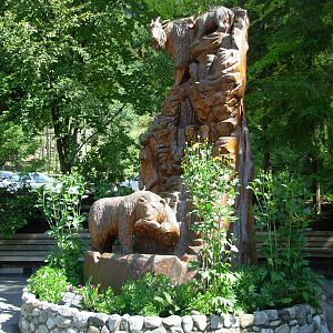 Grizzly Bear + Rocky Mountain Goat Statue