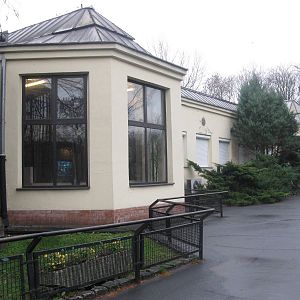 Aquarium and gibbon's winter house