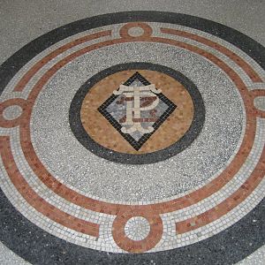Mosiac on the floor of the Main Entrance building