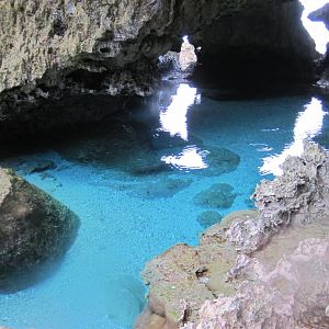Pool on reef flat below Matavai Resort