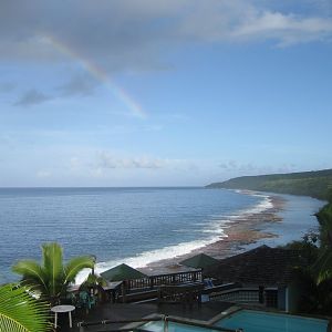 View of the reef flat and bay