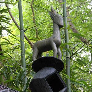 Bronx Zoo- Antelope Statue Atop Congo Gorilla Forest Sign