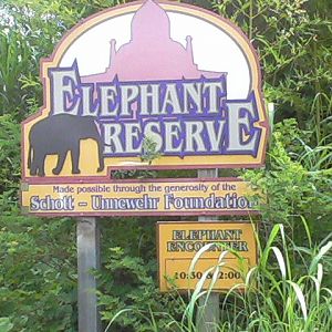 Elephant Reserve Entrance Sign