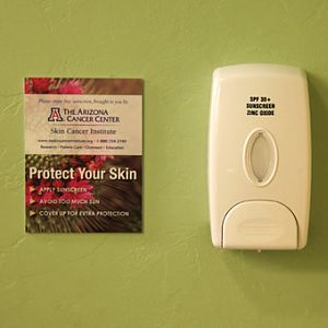 free sunscreen dispenser