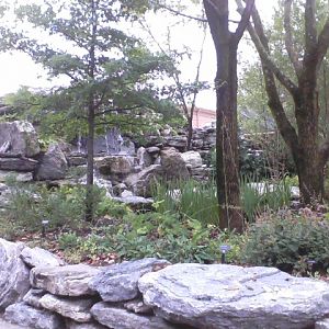 Waterfall in front of the Night Hunters Building