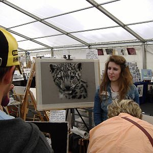 One of the snow leopard cubs at Marwell Wildlife in August 2011