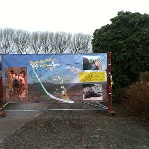 African Painted Dogs Construction Barrier/Sign - 16/02/2011