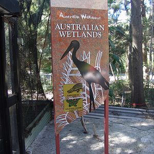 Signage at the zoo: "Australian Wetlands)
