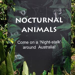 Signage at the entrance to the Nocturnal House