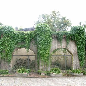 Old bear exhibits at the Old Zoo, Poznan Sept 08