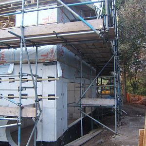 View of construction of Giant Otter House