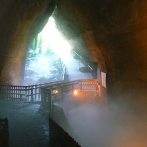 Tunnel connecting quarries in the park