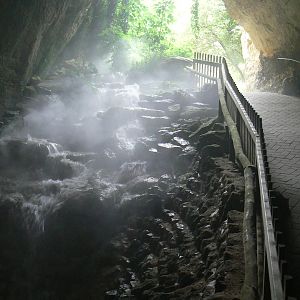 Tunnel connecting quarries in the park