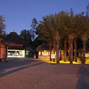 park entrance at dusk
