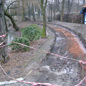 new path along big pond - under construction