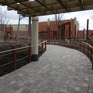 New elephant walkway just beyond hippo aquarium