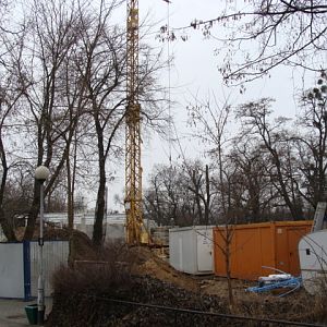 Construction of the pavilion for rhinoceros