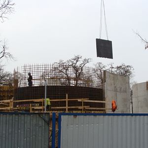 Construction of the pavilion for rhinoceros