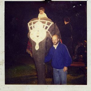 A circus elephant, my father and myself - Early 1990's