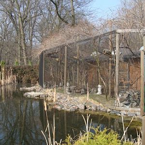 Cages of smaller monkeys