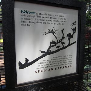 Sign on Walkthrough Aviary