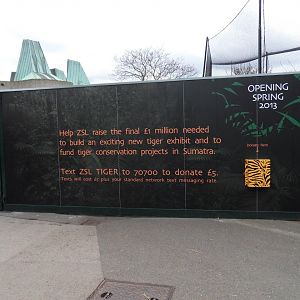 Poster by new tiger enclosure building work