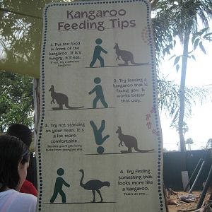 Walkabout Way- Kangaroo Feeding Tips Sign