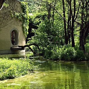 Moat around primate house